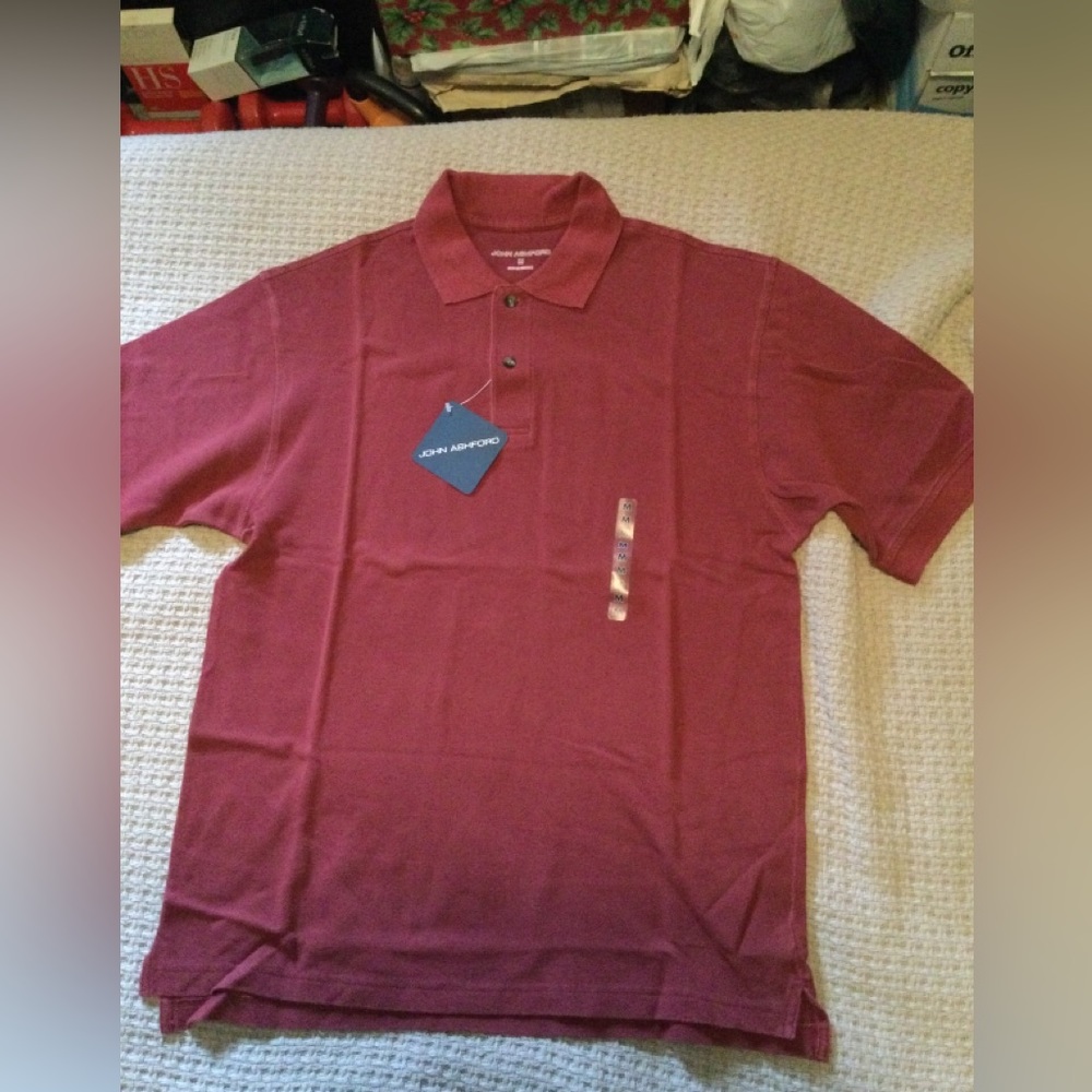 Mens John Ashford polo style knit shirt